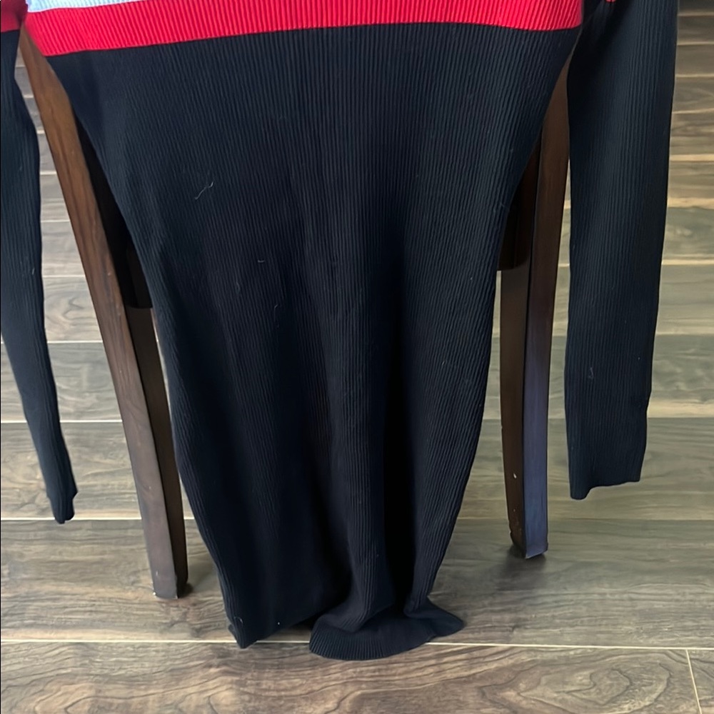 Lulu's Black and Red Crewneck Sweater Dress - Picture 3 of 3